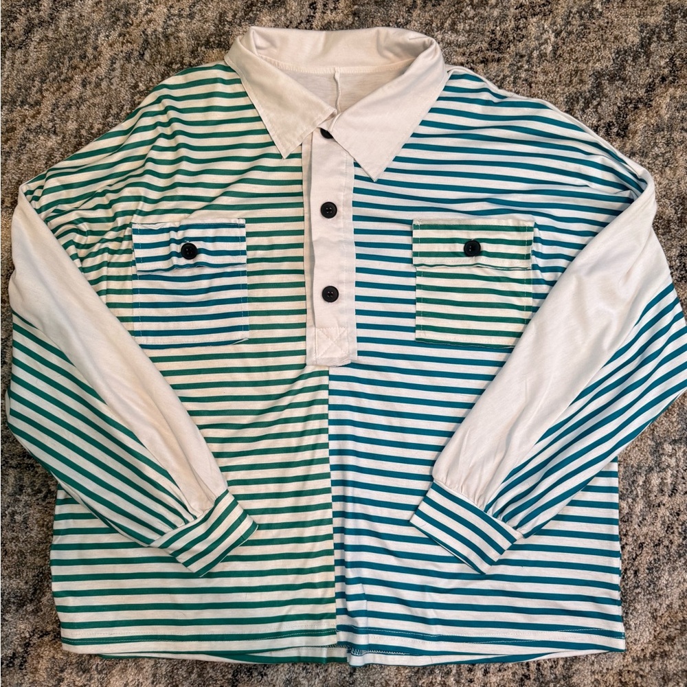 SHEIN Striped Button Down Shirt